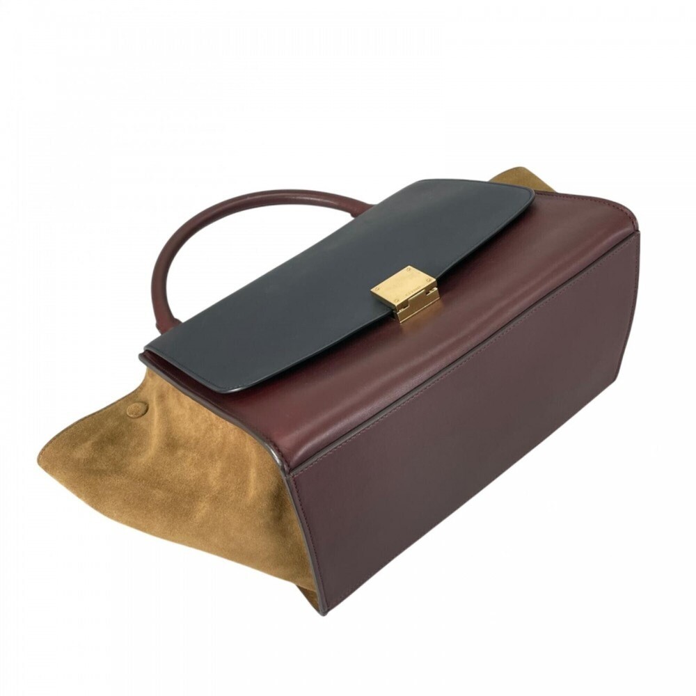 Celine handbag for women, CELINE F-SN-0152, leather, wine red, gold hardware. - Picture 3 of 16